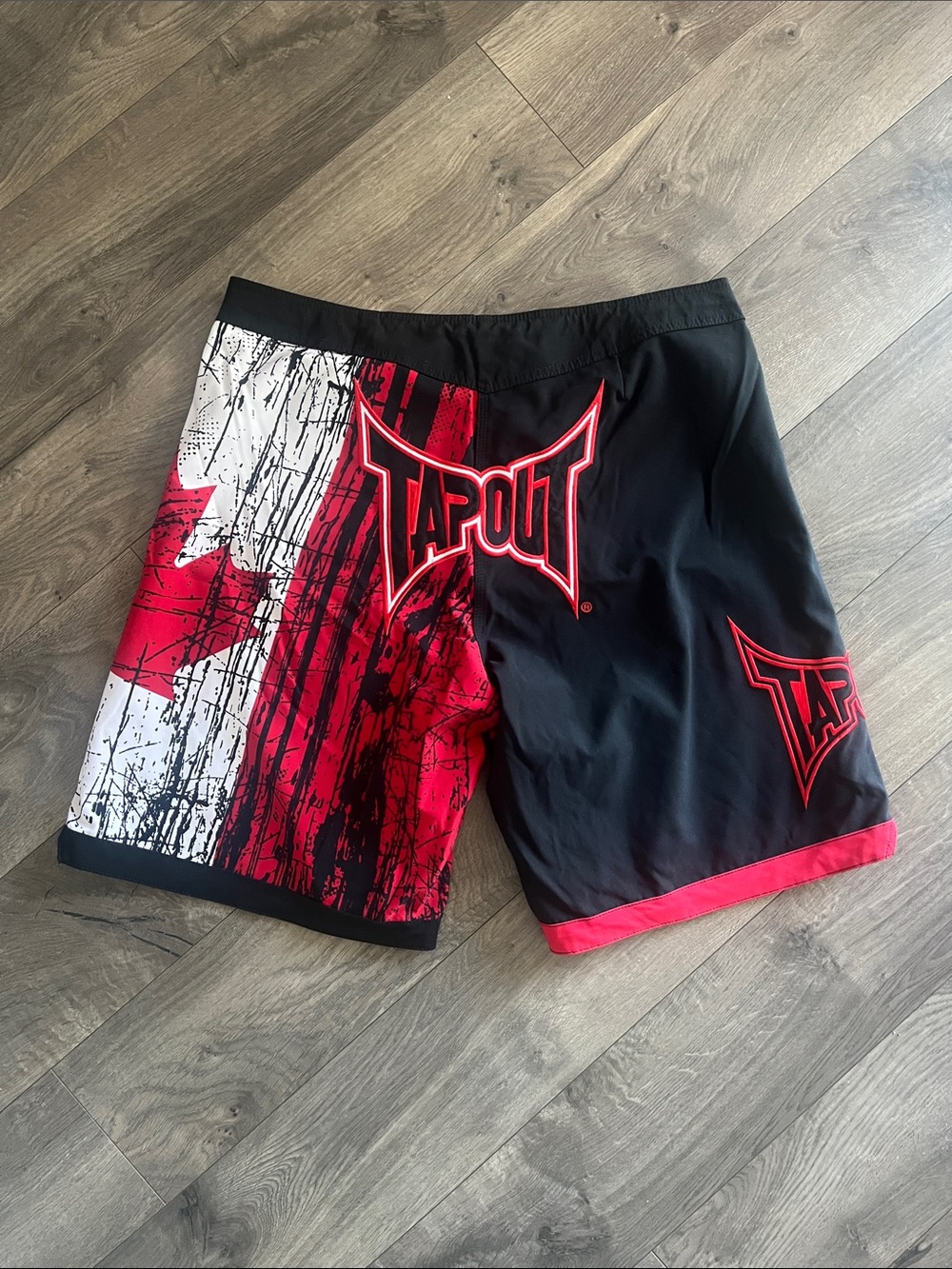 TAPOUT Red and Black MMA Shorts